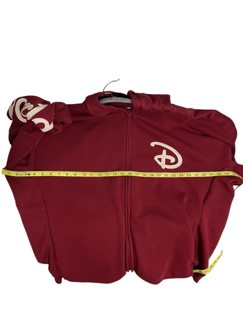 Disney Parks Zip Hoodie Jacket Maroon Walt Disney World Embroidered Size XL - Picture 9 of 10
